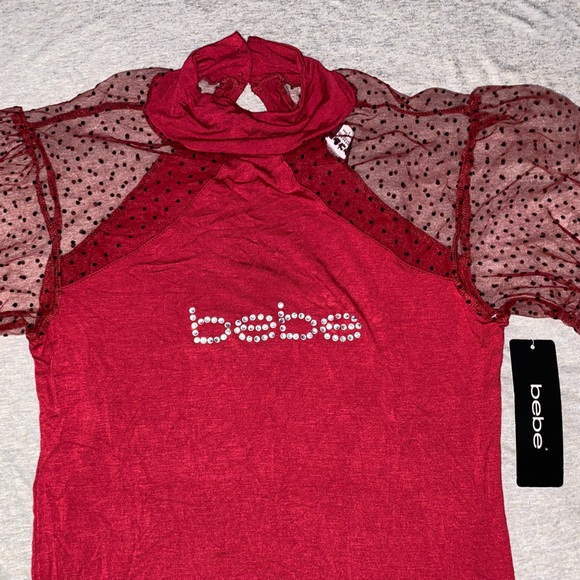 BEBE Red Valentine Blouse - Picture 2 of 5